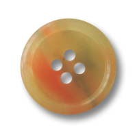 Zart grün & orange melierter Vierloch Kunststoff Knopf Zart grün & orange melierter Vierloch Kunststoff Knopf