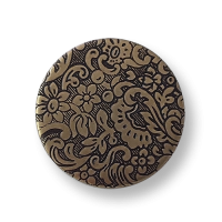Altmessingfarbene Metallblech Knöpfe mit Blumenmuster- sehr detailreich Altmessingfarbene Metallblech Knöpfe mit Blumenmuster- sehr detailreich