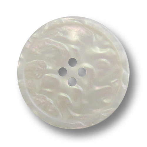 www.Knopfparadies.de - 2306pw - Elegante perlmuttartig weiße Vierlochknöpfe aus Kunststoff