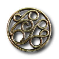 Zarter, durchbrochener altgoldfarbener Metallknopf Zarter, durchbrochener altgoldfarbener Metallknopf
