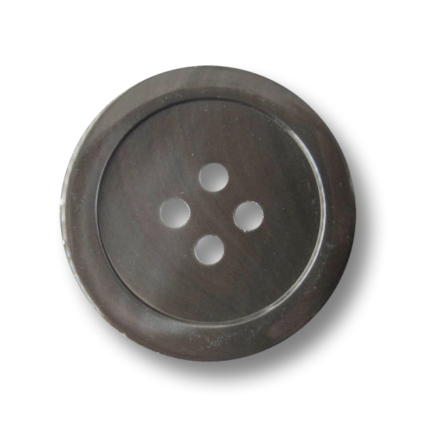 Edler grau schillernder Vierloch Knopf aus Perlmutt