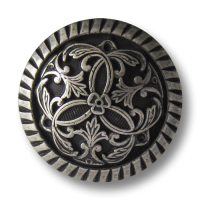 Besonders edle altsilberfarbene Metallknöpfe mit filigranem Muster Besonders edle altsilberfarbene Metallknöpfe mit filigranem Muster