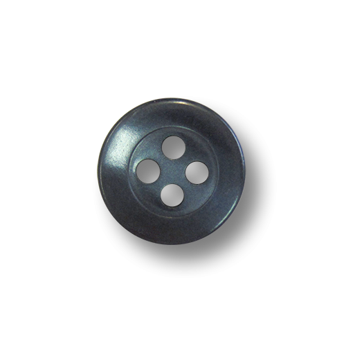 www.Knopfparadies - 5953pt - Attraktive kleine petrolblaue Kunststoffknöpfe in Perlmuttoptik mit vier Knopflöchern