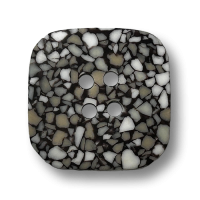 Kunststoffknopf in Terrazzo-Optik: Quadratisch mit abgerundeten Ecken Kunststoffknopf in Terrazzo-Optik: Quadratisch mit abgerundeten Ecken