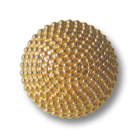 Edler Metall Ösen Knopf in glänzend Goldfarben mit feinem Kugel Relief Edler Metall Ösen Knopf in glänzend Goldfarben mit feinem Kugel Relief