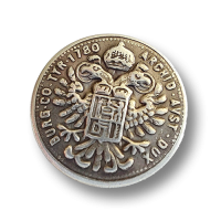 Altsilberfarbene Knöpfe mit österreichischem doppelköpfigem Adler aus Metallblech Altsilberfarbene Knöpfe mit österreichischem doppelköpfigem Adler aus Metallblech