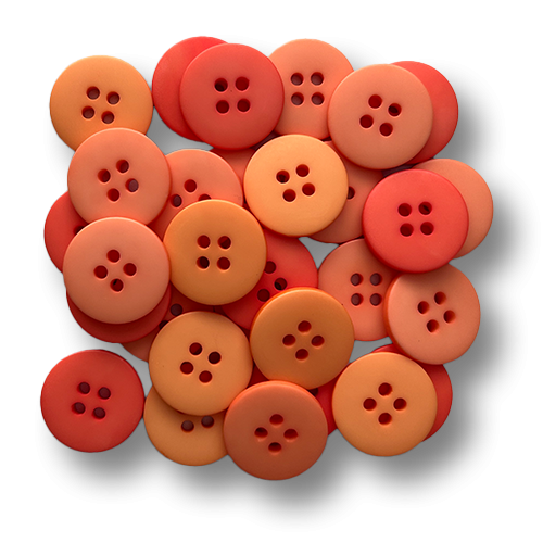 Packung mit 30 rot-orange gemischte Kunststoffknöpfe