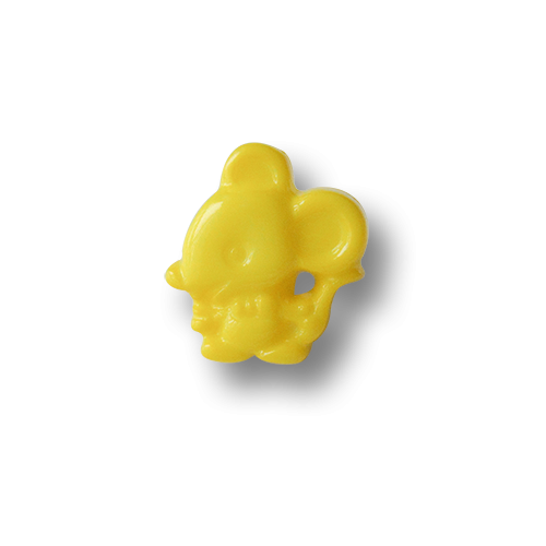 www.Knopfparadies.de - 4014ge - Zauberhafte figürliche Mausknöpfe aus Kunststoff in Gelb