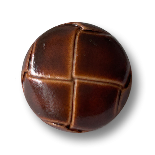 www.knopfparadies.de - 2415mb - Mittelbraune Knöpfe , wie geflochtete Lederknöpfe, allerdings aus pflegeleichtem Kunststoff