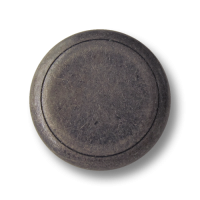 Schlichter flacher Metall Ösen Knopf in Alteisenfarben Schlichter flacher Metall Ösen Knopf in Alteisenfarben