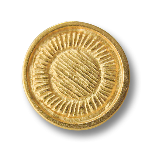 Metallknopf in Gold mit schraffiertem Muster