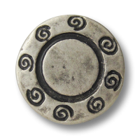 www.Knopfparadies.de - 0433as - Älter wirkende silberne Metallknöpfe mit Spiral Muster www.Knopfparadies.de - 0433as - Älter wirkende silberne Metallknöpfe mit Spiral Muster