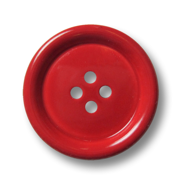 Leuchtend roter klassischer Vierloch Kunststoff Knopf