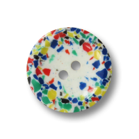 Hübscher weißer Kinder Knopf mit buntem Mosaik Rand Hübscher weißer Kinder Knopf mit buntem Mosaik Rand