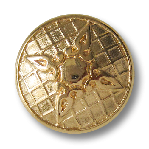 www.Knopfparadies.de - 3157mg - Prunkvolle goldene Ösenknöpfe aus Metall mit Kreuz oder Stern Motiv