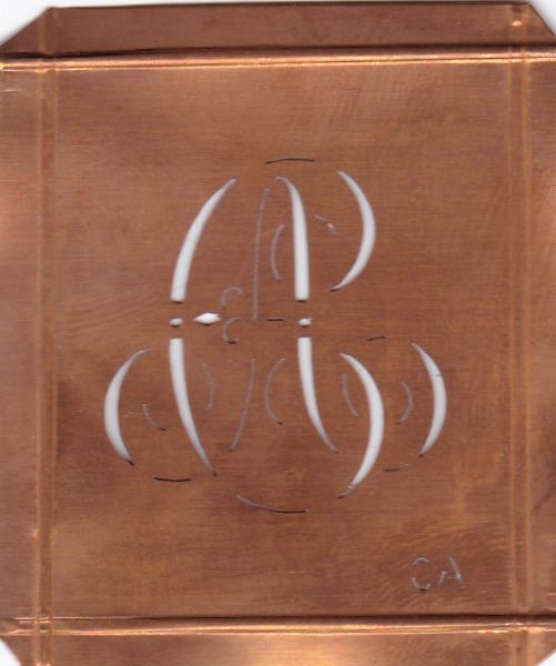 Wäsche-Schablone Sticken Monogramm Stickvorlage CA
