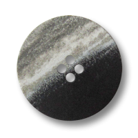 Schwarzer Vierloch Kunststoff Knopf mit seitlicher Melierung Schwarzer Vierloch Kunststoff Knopf mit seitlicher Melierung