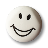 www.knopfparadies.de - k107sw - Lustige schwarz-weiße Kunststoffknöpfe mir Öse und Smiley Motiv www.knopfparadies.de - k107sw - Lustige schwarz-weiße Kunststoffknöpfe mir Öse und Smiley Motiv