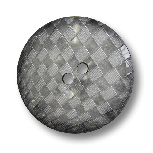 www.knopfparadies.de - 0026gr - Perlmuttartig schimmernde Kunststoffknöpfe mit graphischem Muster in Grau