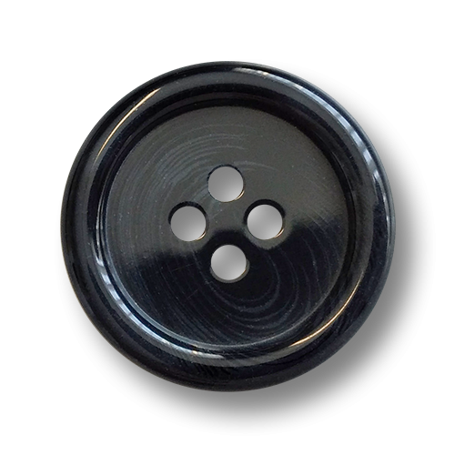 www.knopfparadies.de - 6913sb - Dunkelblaue Kunststoffknöpfe mit vier Knopflöchern