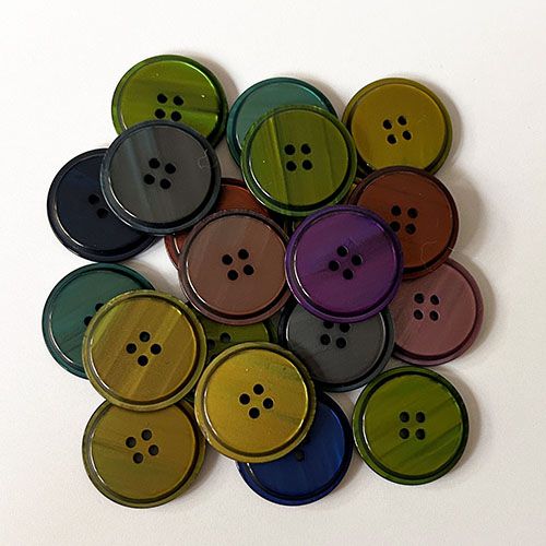 www.knopfparadies.de - 2200bu - Konvolut von 20 Kunststoffknöpfen in erdigen Farben