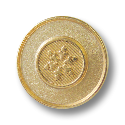 www.Knopfparadies.de - 3380mg - Günstigere gold mattierte Ösenknöpfe aus Metall mit Stern / Schneeflocke