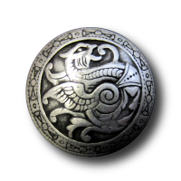 Altsilberfarbene Metallknöpfe mit Drachenmotiv Altsilberfarbene Metallknöpfe mit Drachenmotiv