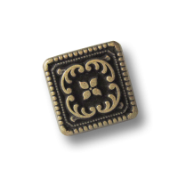 Nostalgischer viereckiger altmessingfb. Metall Knopf Nostalgischer viereckiger altmessingfb. Metall Knopf