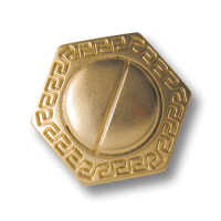 Sechseckiger Metall Ösen Knopf in Matt Goldfarben Sechseckiger Metall Ösen Knopf in Matt Goldfarben