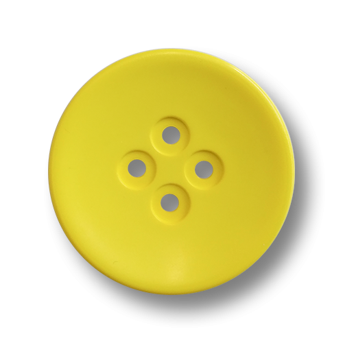 www.knopfparadies.de - 6678ge - Grell gelbe Mantelknöpfe aus Kunststoff mit vier Löchern