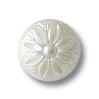 www.knopfparadies.de - 4294we - Weiß schimmernde, kleine Kunststoffknöpfe mit Blüte www.knopfparadies.de - 4294we - Weiß schimmernde, kleine Kunststoffknöpfe mit Blüte