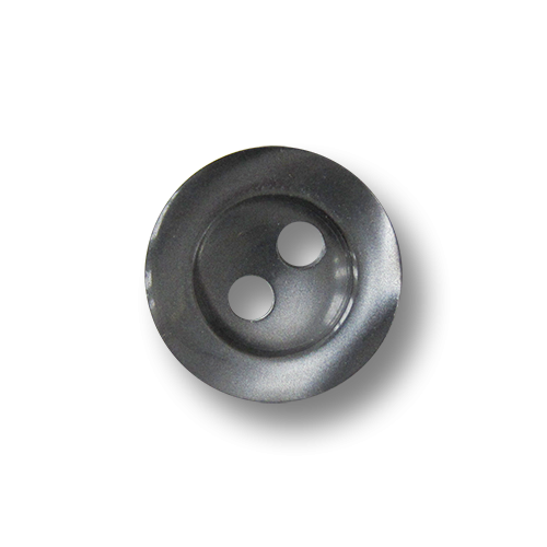 www.Knopfparadies.de - 5955gr - Kleine grau schimmernde Zweiloch Blusenknöpfe / Hemdknöpfe aus Kunststoff