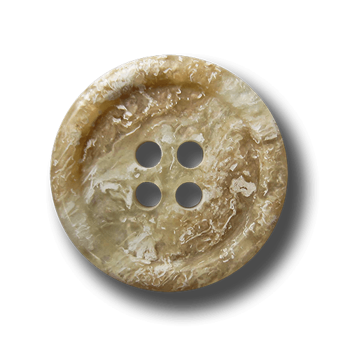Weiß braun marmorierter Knopf mit Perlmutt Schimmer