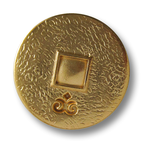 www.Knopfparadies.de - 3016go - Extravagante goldene Metallknöpfe mit Viereck