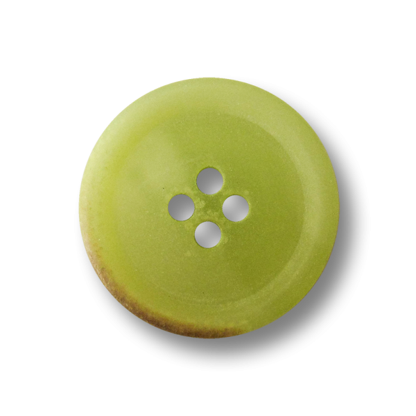 Hellgrün melierter Kunststoff Knopf mit Brand Muster