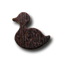Niedlicher brauner Ösen Knopf in Horn Optik "Ente" Niedlicher brauner Ösen Knopf in Horn Optik "Ente"