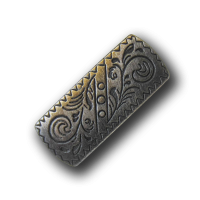 Rechteckiger Metall Ösen Knopf mit filligranem Muster Rechteckiger Metall Ösen Knopf mit filligranem Muster