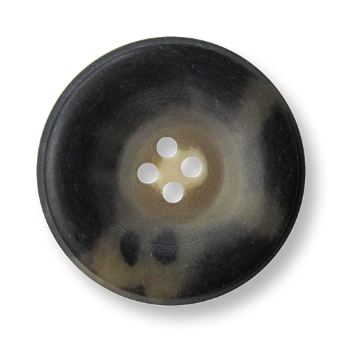 Sehr großer Knopf in Schwarz braun Beige meliert in Horn-Optik