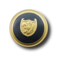 Schwarz-goldene Wappenknöpfe mit Fanatsiemuster Schwarz-goldene Wappenknöpfe mit Fanatsiemuster