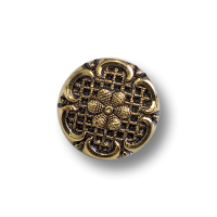 Süße, filigran gemusterte Kunststoffknöpfe wie kleine Blüten in Altgold Süße, filigran gemusterte Kunststoffknöpfe wie kleine Blüten in Altgold