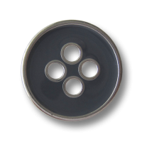 Moderner grau silberfarbener Vierloch Metallknopf Moderner grau silberfarbener Vierloch Metallknopf