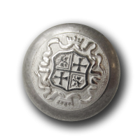 Edler Wappen Metall Knopf mit Krone, Kreuz & Löwe Edler Wappen Metall Knopf mit Krone, Kreuz & Löwe