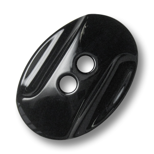 www.Knopfparadies.de - 5495sc - Elegante ovale schwarz glänzende Mantelknöpfe