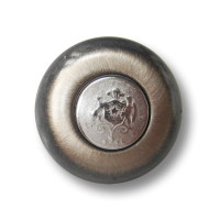 Eisenfb. Metall Ösen Knopf mit silberfb. Wappen Motiv Eisenfb. Metall Ösen Knopf mit silberfb. Wappen Motiv