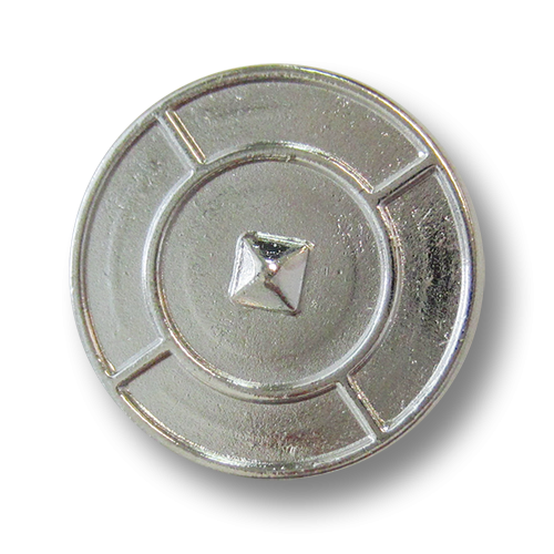 www.Knopfparadies.de - 4093si - Plastisch gemusterte Ösenknöpfe aus Metall in Silber glänzend