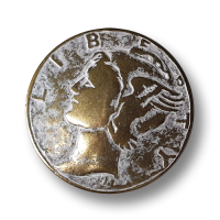 Altmessingfarbene, sehr alt wirkende Münzknöpfe - vintage LIBERTY Altmessingfarbene, sehr alt wirkende Münzknöpfe - vintage LIBERTY