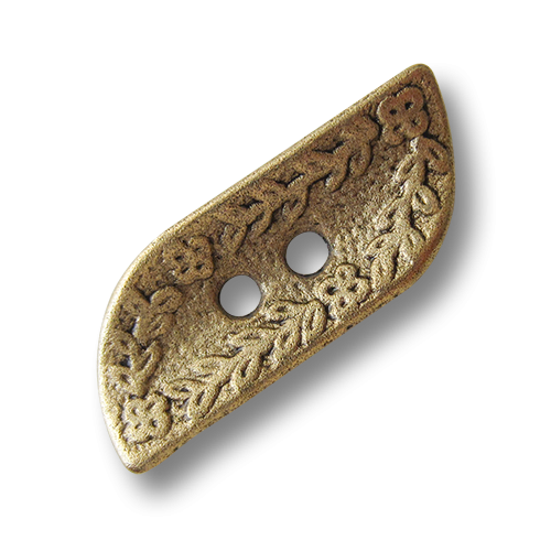 www.Knopfparadies.de - 1644ag - Goldene Knebelknöpfe mit Blumen Motiv