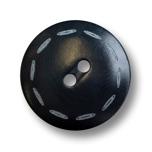 www.knopfparadies.de - 6633sb - Schwarz eingefärbte Steinnussknöpfe mit zwei Knopflöchern