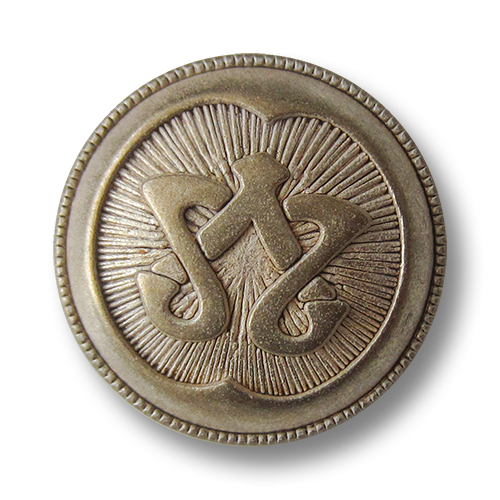 www.Knopfparadies.de - 4166ms - Extravagante Metallknöpfe in Bicolor Optik mit Enblem
