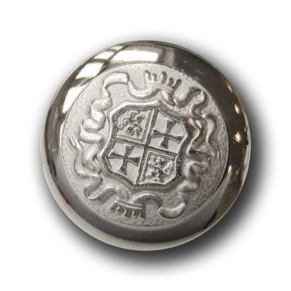 Edler Wappen Metall Knopf mit Krone, Kreuz & Löwe